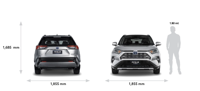 camioneta Toyota Rav4 medidas frontal
