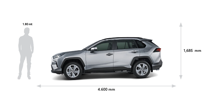 camioneta Toyota Rav4 medidas lateral